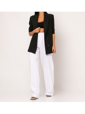 [M] Παντελόνι φαρδύ με πιέτες Εκρού