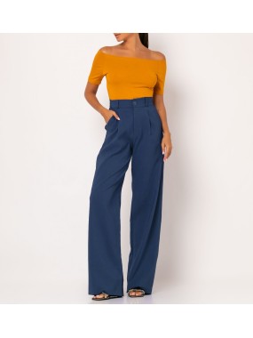 [L] Παντελόνι φαρδύ με πιέτες Ραφ