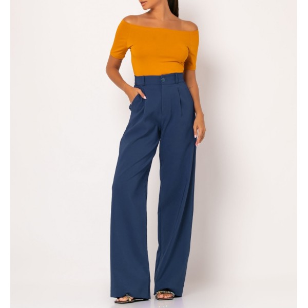 [L] Παντελόνι φαρδύ με πιέτες Ραφ