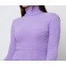 [S/M] Μπλούζα πλεκτή χνουδωτή ζιβάγκο Λιλά