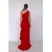 [S] Φόρεμα maxi βολάν Κόκκινο