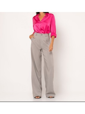 [Μ] Παντελόνι φαρδύ με πιέτες Γκρι