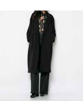 Παλτό φούτερ χνούδι oversized Μαύρο