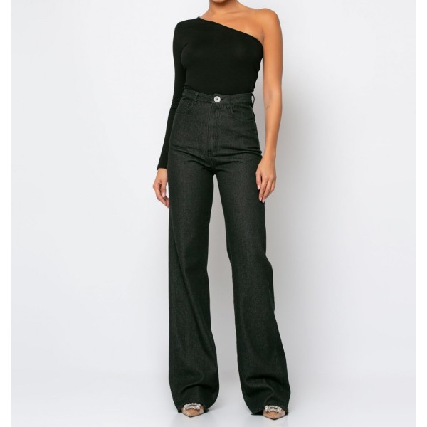 [S] Jean wide leg Μαύρο
