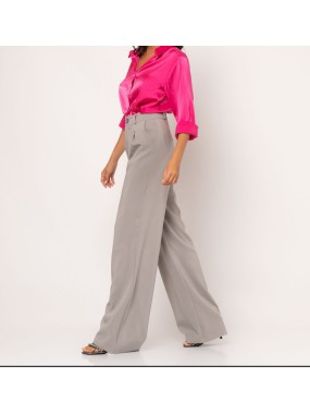 [L] Παντελόνι φαρδύ με πιέτες Γκρι